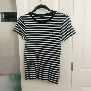 Ralph Lauren women’s navy and white striped knit tee Medium